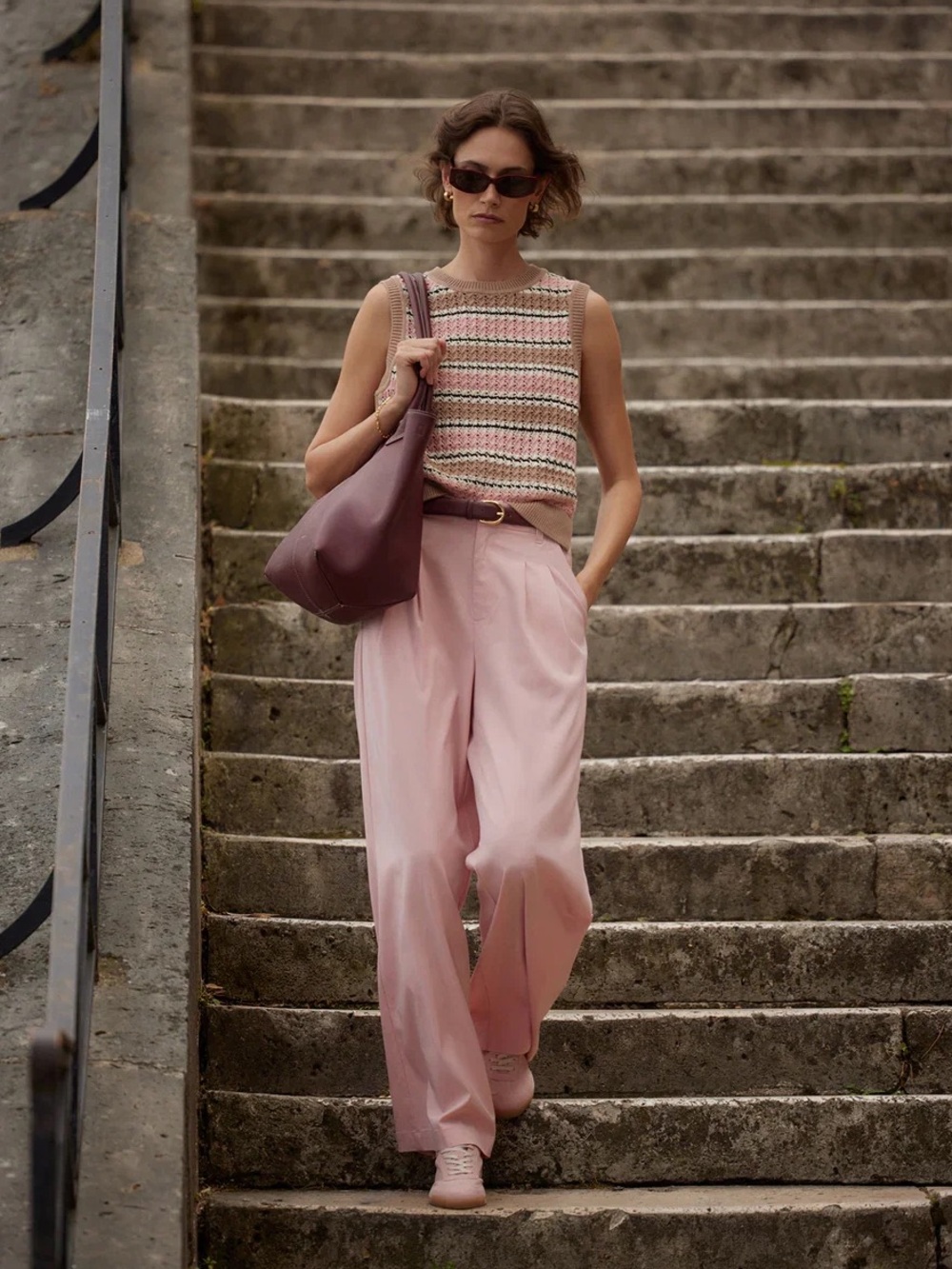 Varley| ‘Jayla’ Wide Leg Stretch Trousers (Mellow Rose)